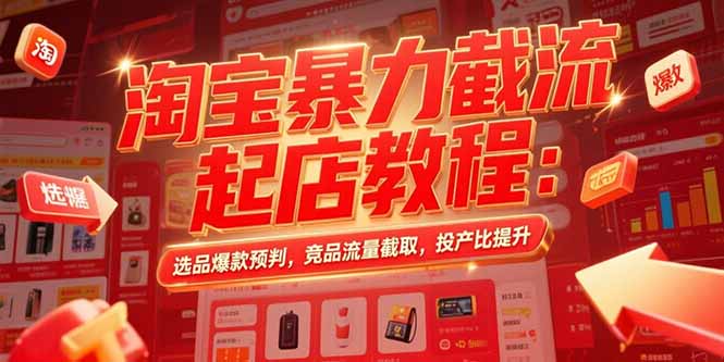 淘宝暴力截流起店教程：选品爆款预判，竞品流量截取，投产比提升-逃离打工