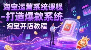 淘宝运营系统课程-打造爆款系统-淘宝开店教程-逃离打工