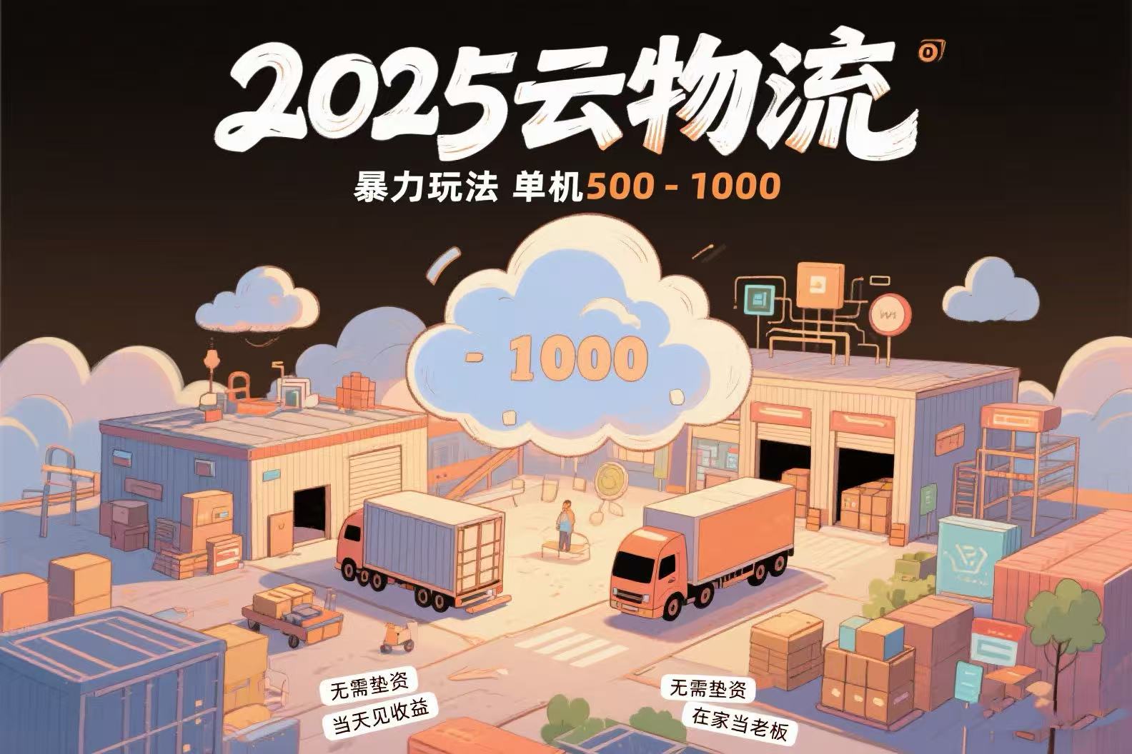 云物流赚差价，项目纯利润500~1000，无需垫资，当天到账。不需要有车，…-逃离打工