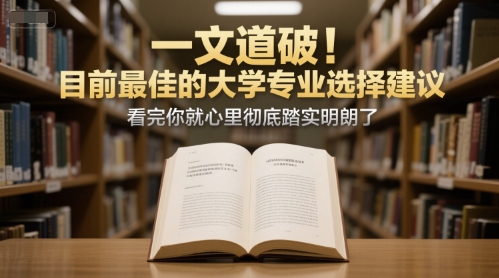 付费文章：一文道破！目前最佳的大学专业选择建议，看完你就心里彻底踏实明朗了-逃离打工