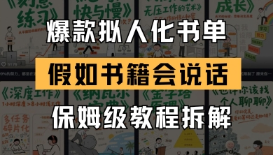 最新爆款拟人化书单玩法，假如书籍会说话，保姆级教程-逃离打工