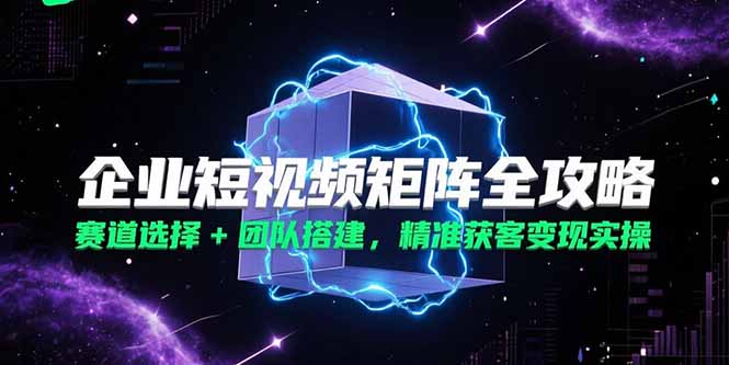 企业短视频矩阵全攻略，赛道选择+团队搭建，精准获客变现实操-逃离打工