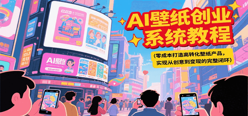 AI壁纸创业系统教程，零成本打造高转化壁纸产品，实现从创意到变现的完整闭环-逃离打工