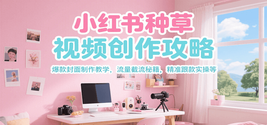 小红书种草视频创作攻略，爆款封面制作教学 ，流量截流秘籍 ，精准跟款实操等-逃离打工