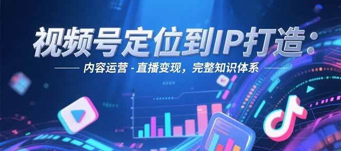 视频号定位到IP打造：账号搭建-内容运营-直播变现，完整知识体系-逃离打工
