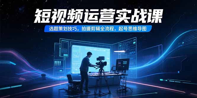 短视频运营实战课，选题策划技巧，拍摄剪辑全流程，起号思维导图-逃离打工