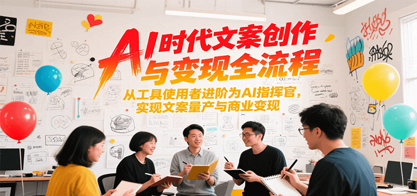 AI时代文案创作与变现全流程，从工具使用者进阶为AI指挥官，实现文案量产与商业变现-逃离打工