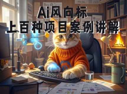 Ai风向标-附100种项目案例玩法-0基础小白到大神ai视频商业应用教学-逃离打工