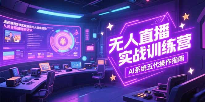 无人直播实操训练营，从设备搭建到话术，AI系统五代操作指南(7月更新-逃离打工