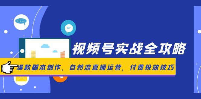 视频号实战全攻略，爆款脚本创作，自然流直播运营，付费投放技巧-逃离打工